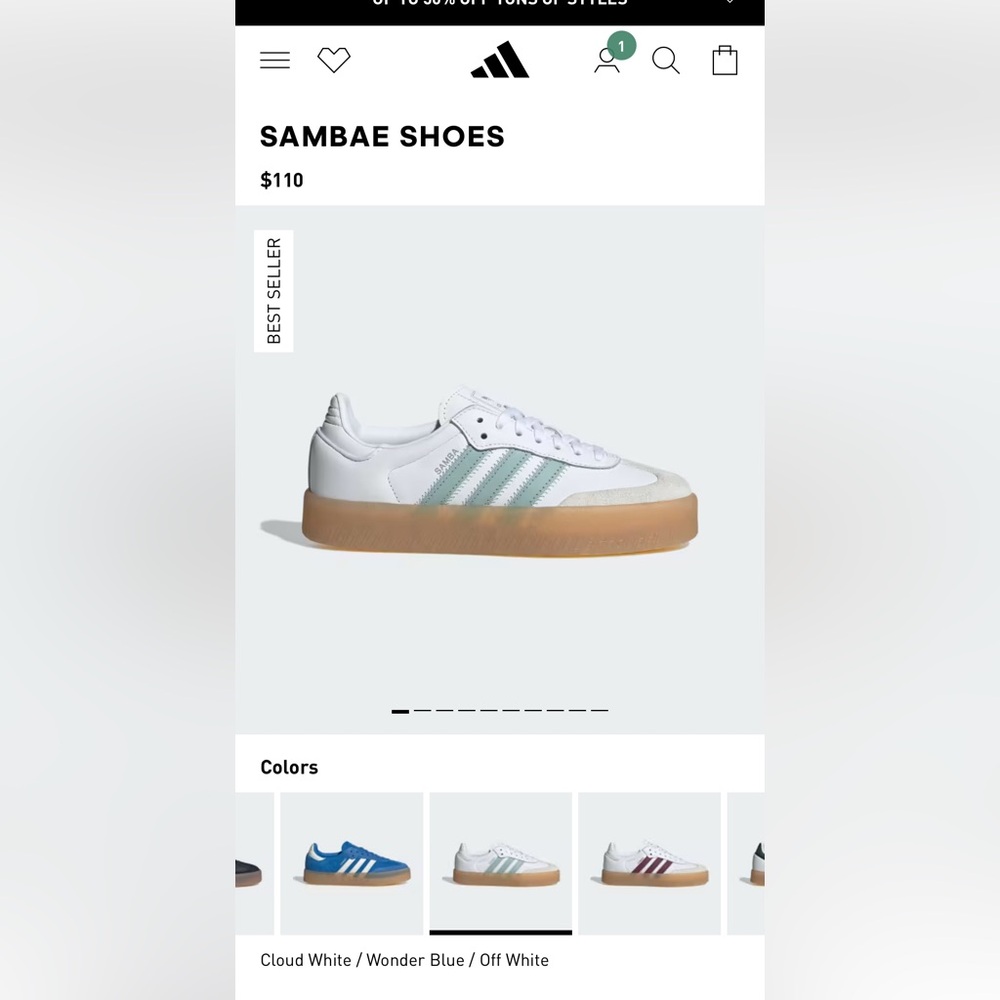Adidas Sambae cloud white/ wonder blue /off white Samba Sneakers